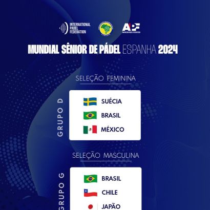 Confira quais os confrontos da Seleção Brasileira de Padel Sênior na disputa pelo título mundial