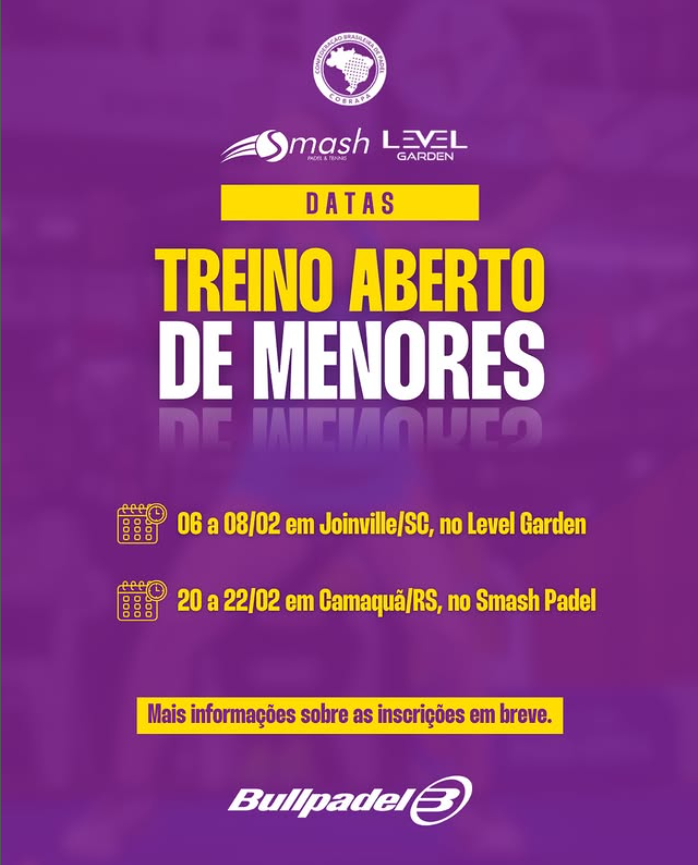 Treinos Abertos de menores