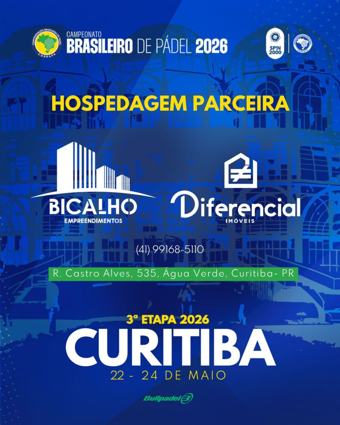 Hospedagem 3ª Etapa do Campeonato Brasileiro de Pádel e torneios FIP