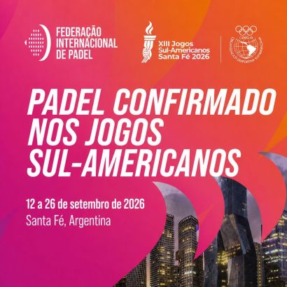 Padel confirmado nos XIII Jogos Sul-Americanos Santa Fé 2026